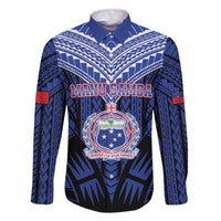 Custom Manu Samoa Sevens Rugby Family Matching Off The Shoulder Long Sleeve Dress and Hawaiian Shirt Samoan Tribal Tattoo