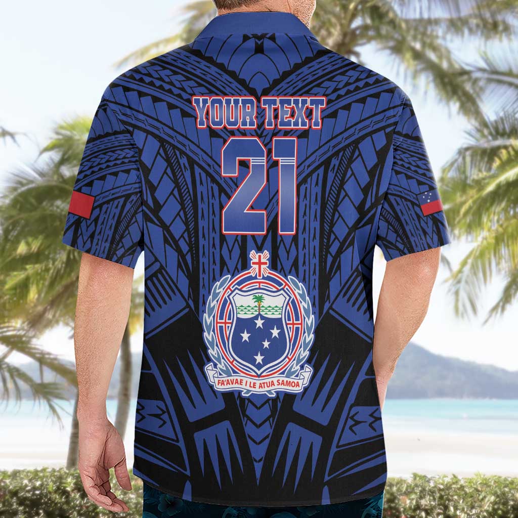 Custom Manu Samoa Sevens Rugby Hawaiian Shirt Samoan Tribal Tattoo