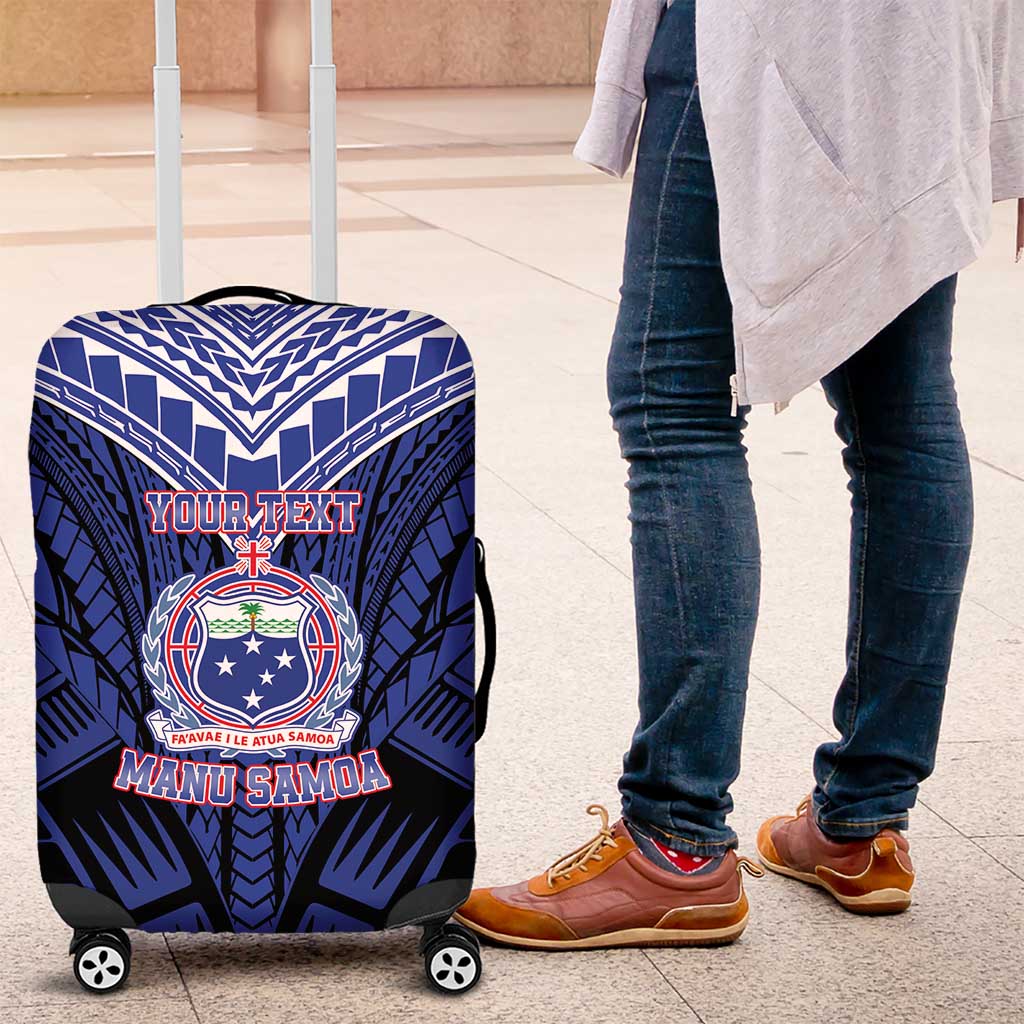 Custom Manu Samoa Sevens Rugby Luggage Cover Samoan Tribal Tattoo