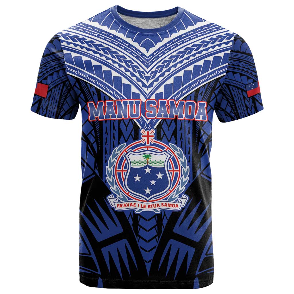 Custom Manu Samoa Sevens Rugby T Shirt Samoan Tribal Tattoo