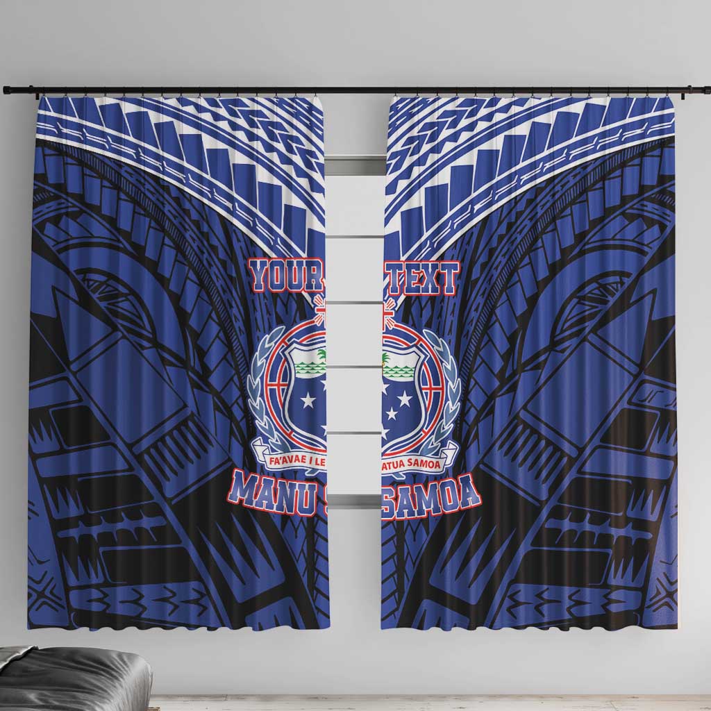 Custom Manu Samoa Sevens Rugby Window Curtain Samoan Tribal Tattoo