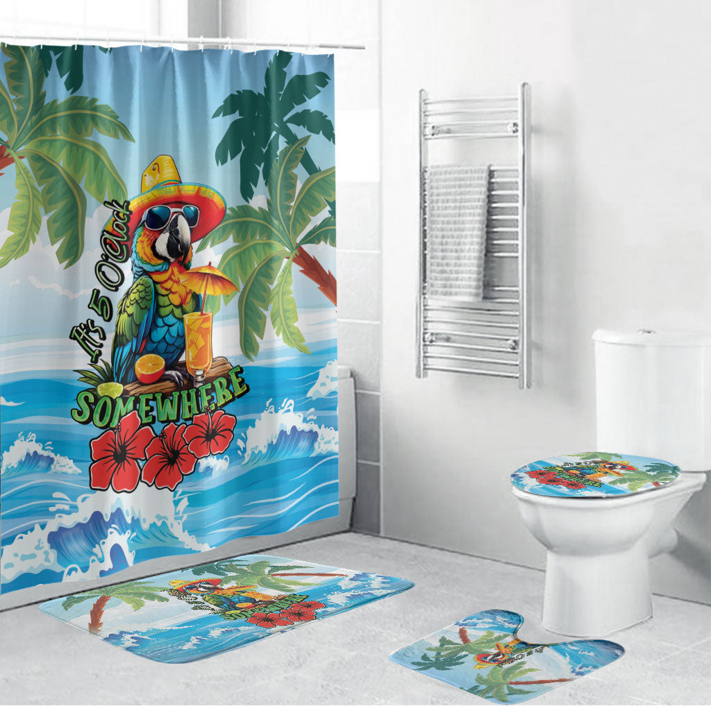 Funny Parrot Margarita Five O'clock Somewhere Bathroom Set