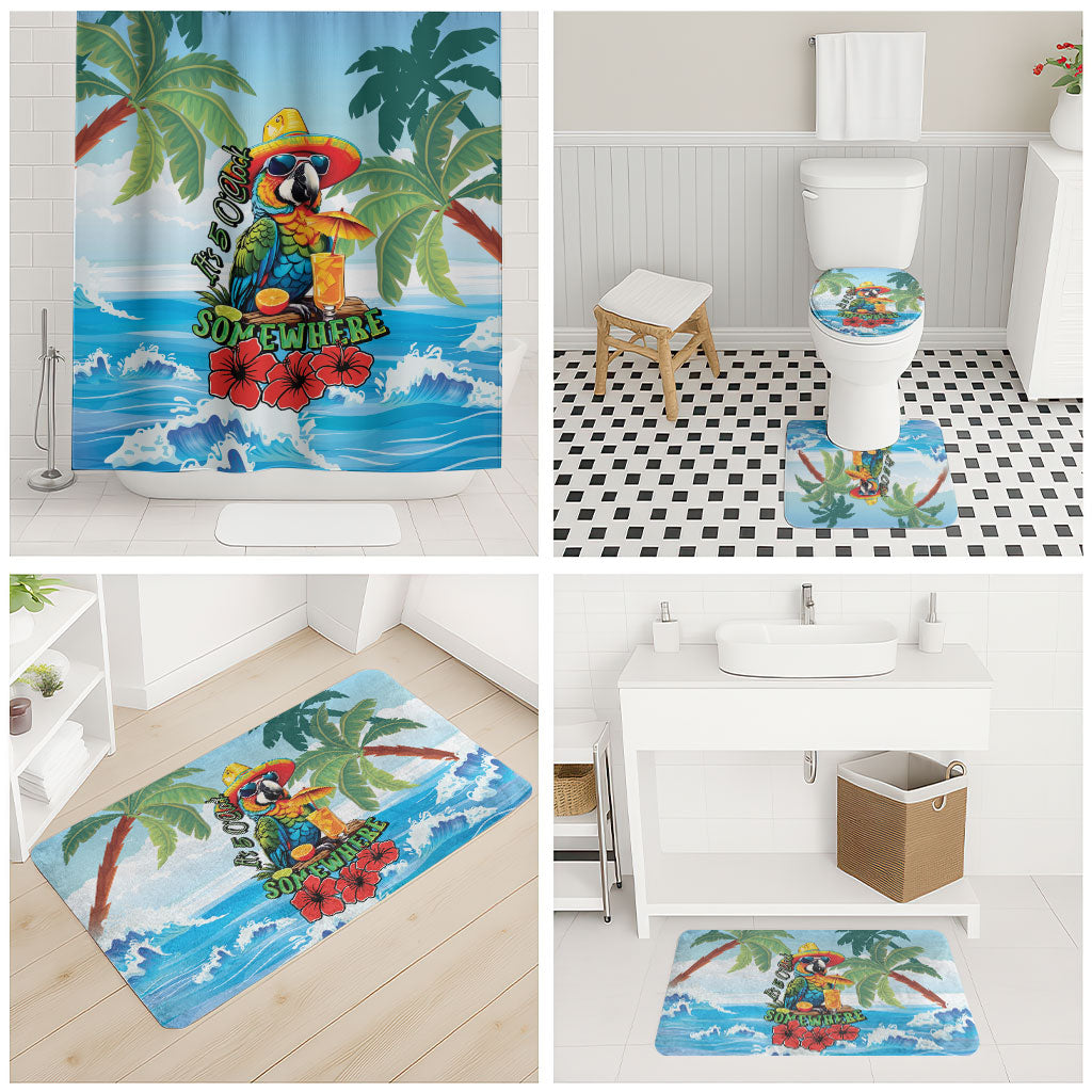 Funny Parrot Margarita Five O'clock Somewhere Bathroom Set