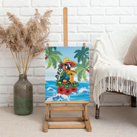 Funny Parrot Margarita Five O'clock Somewhere Canvas Wall Art