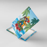 Funny Parrot Margarita Five O'clock Somewhere Canvas Wall Art