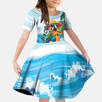 Funny Parrot Margarita Five O'clock Somewhere Family Matching Mermaid Dress and Hawaiian Shirt