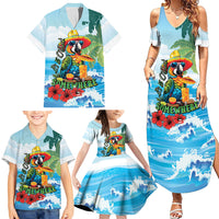 Funny Parrot Margarita Five O'clock Somewhere Family Matching Summer Maxi Dress and Hawaiian Shirt