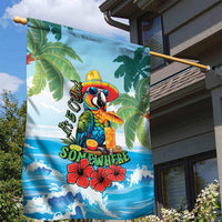 Funny Parrot Margarita Five O'clock Somewhere Garden Flag