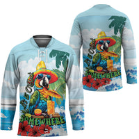 Funny Parrot Margarita Five O'clock Somewhere Hockey Jersey