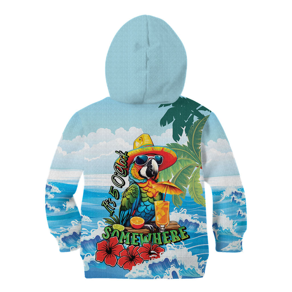Funny Parrot Margarita Five O'clock Somewhere Kid Hoodie