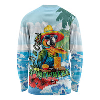 Funny Parrot Margarita Five O'clock Somewhere Long Sleeve Shirt