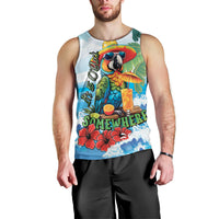 Funny Parrot Margarita Five O'clock Somewhere Men Tank Top