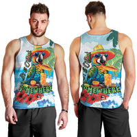 Funny Parrot Margarita Five O'clock Somewhere Men Tank Top