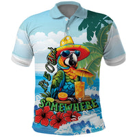 Funny Parrot Margarita Five O'clock Somewhere Polo Shirt