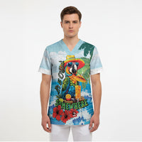 Funny Parrot Margarita Five O'clock Somewhere Scrub Top