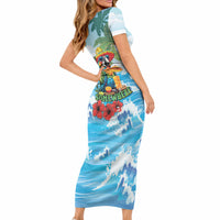 Funny Parrot Margarita Five O'clock Somewhere Short Sleeve Bodycon Dress LT9 - Polynesian Pride