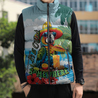 Funny Parrot Margarita Five O'clock Somewhere Sleeveless Puffer Jacket