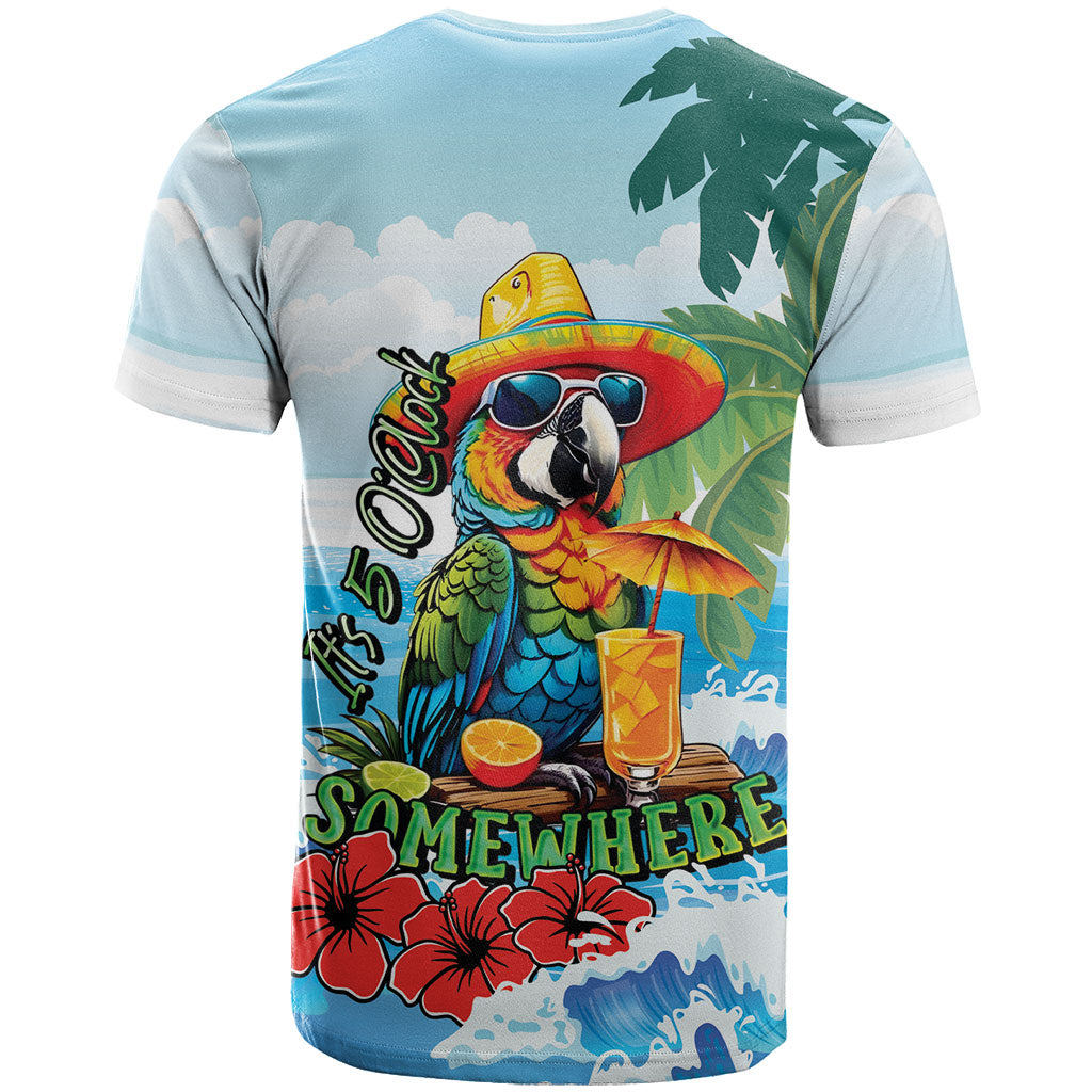 Funny Parrot Margarita Five O'clock Somewhere T Shirt