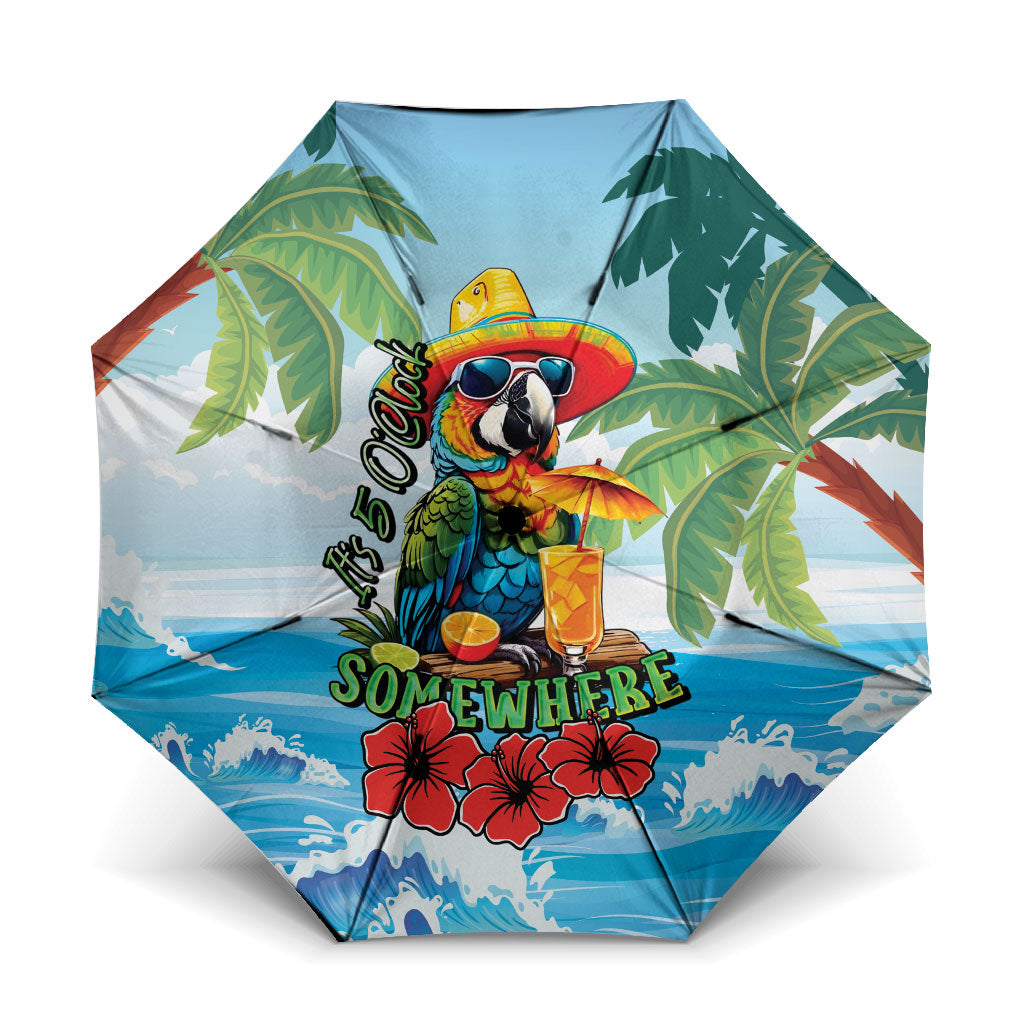 Funny Parrot Margarita Five O'clock Somewhere Umbrella
