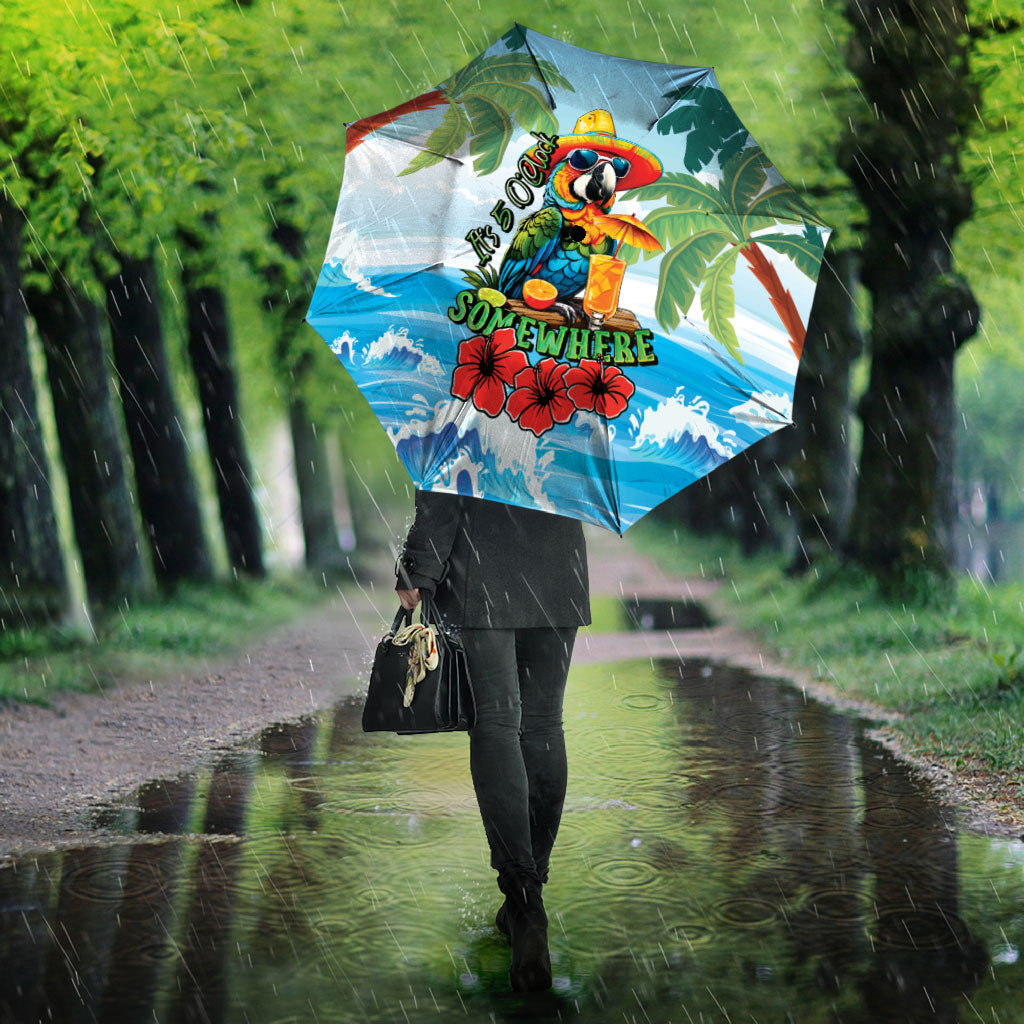Funny Parrot Margarita Five O'clock Somewhere Umbrella