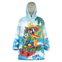 Funny Parrot Margarita Five O'clock Somewhere Wearable Blanket Hoodie