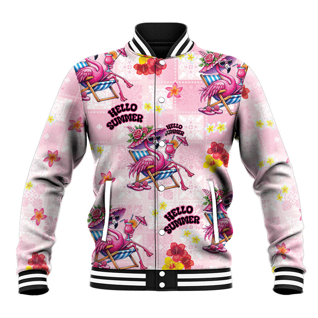 Hawaii Flamingo Hello Summer Baseball Jacket Hawaiian Quilt Pattern