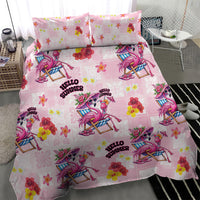 Hawaii Flamingo Hello Summer Bedding Set Hawaiian Quilt Pattern