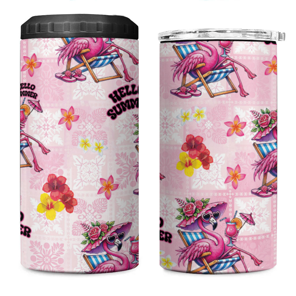 Hawaii Flamingo Hello Summer 4 in 1 Can Cooler Tumbler Hawaiian Quilt Pattern