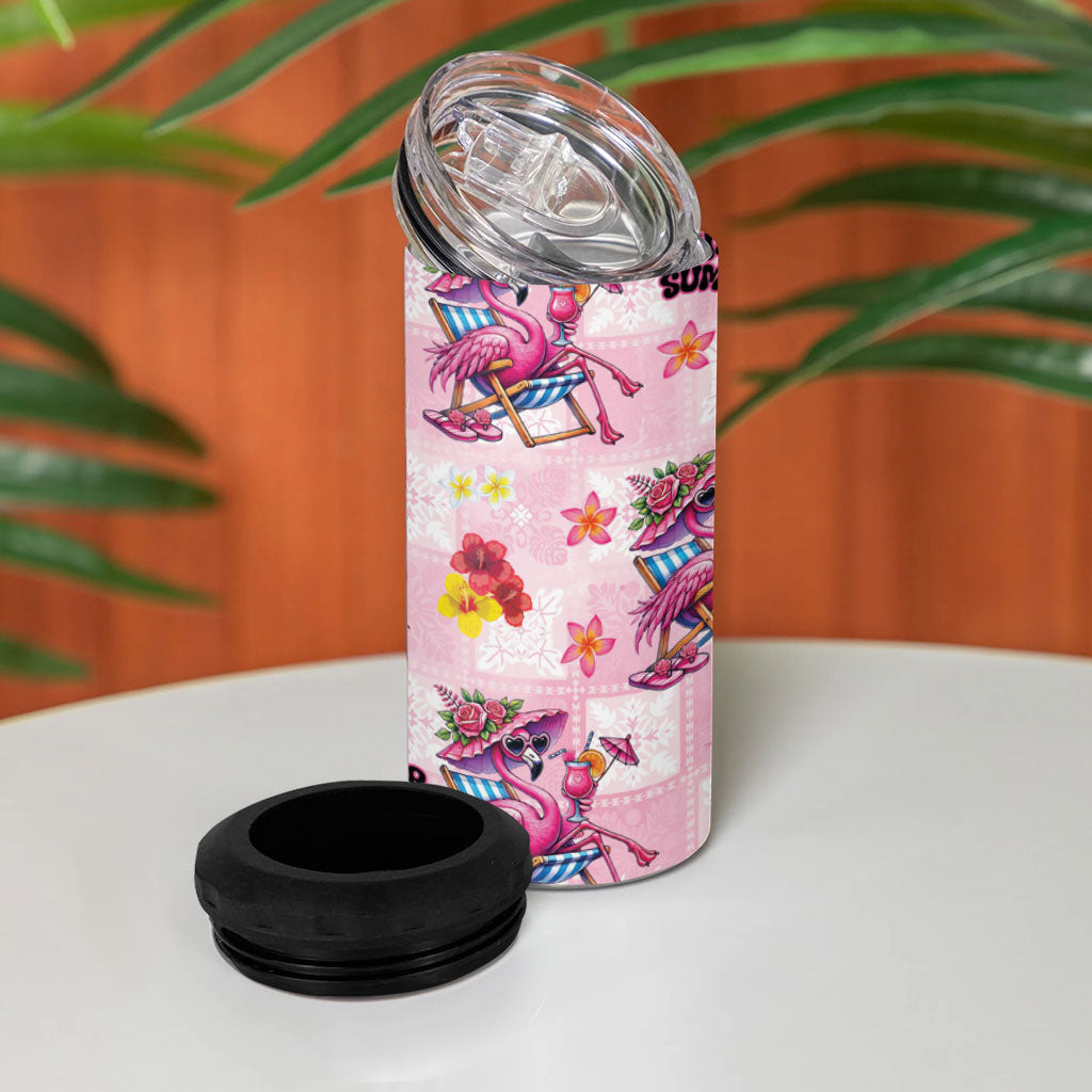 Hawaii Flamingo Hello Summer 4 in 1 Can Cooler Tumbler Hawaiian Quilt Pattern