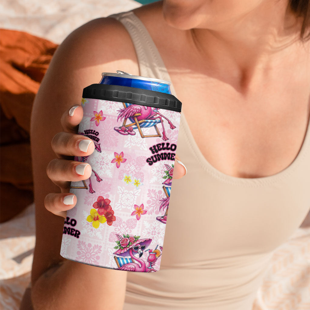 Hawaii Flamingo Hello Summer 4 in 1 Can Cooler Tumbler Hawaiian Quilt Pattern