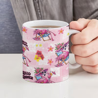 Hawaii Flamingo Hello Summer Ceramic Mug Hawaiian Quilt Pattern