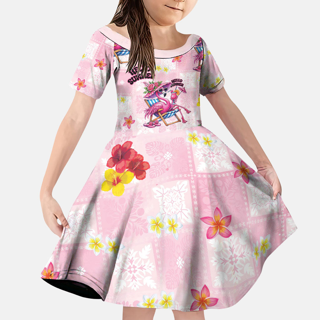 Hawaii Flamingo Hello Summer Family Matching Mermaid Dress and Hawaiian Shirt Hawaiian Quilt Pattern