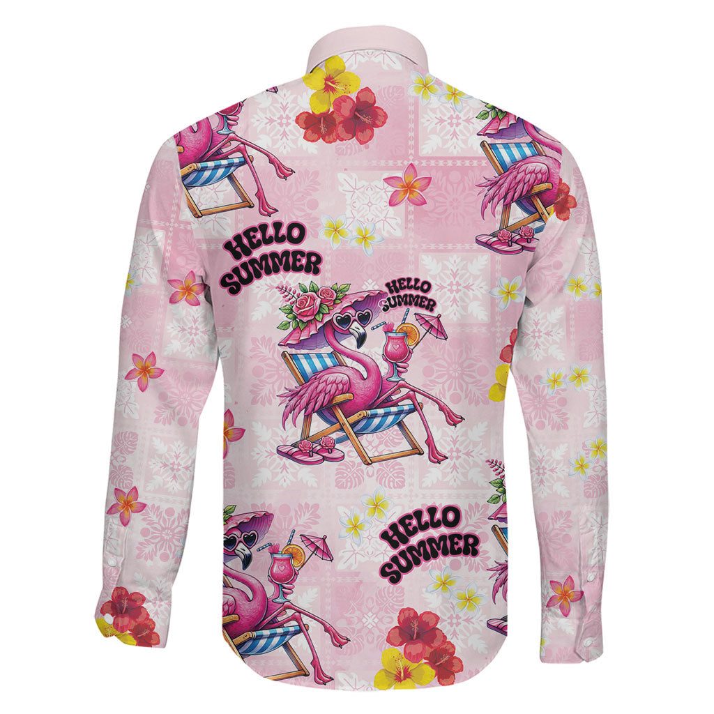 Hawaii Flamingo Hello Summer Family Matching Puletasi and Hawaiian Shirt Hawaiian Quilt Pattern