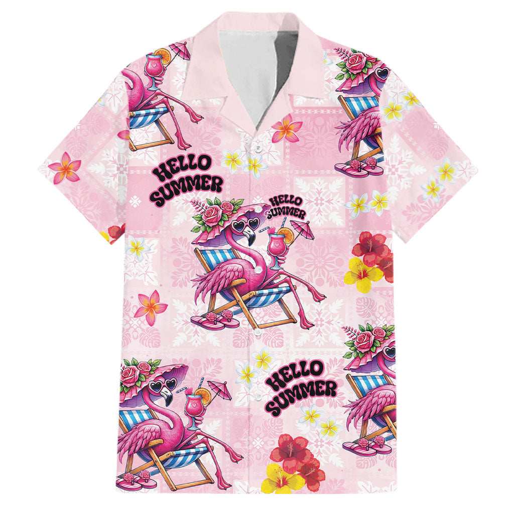 Hawaii Flamingo Hello Summer Family Matching Summer Maxi Dress and Hawaiian Shirt Hawaiian Quilt Pattern