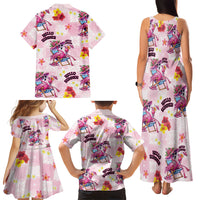 Hawaii Flamingo Hello Summer Family Matching Tank Maxi Dress and Hawaiian Shirt Hawaiian Quilt Pattern