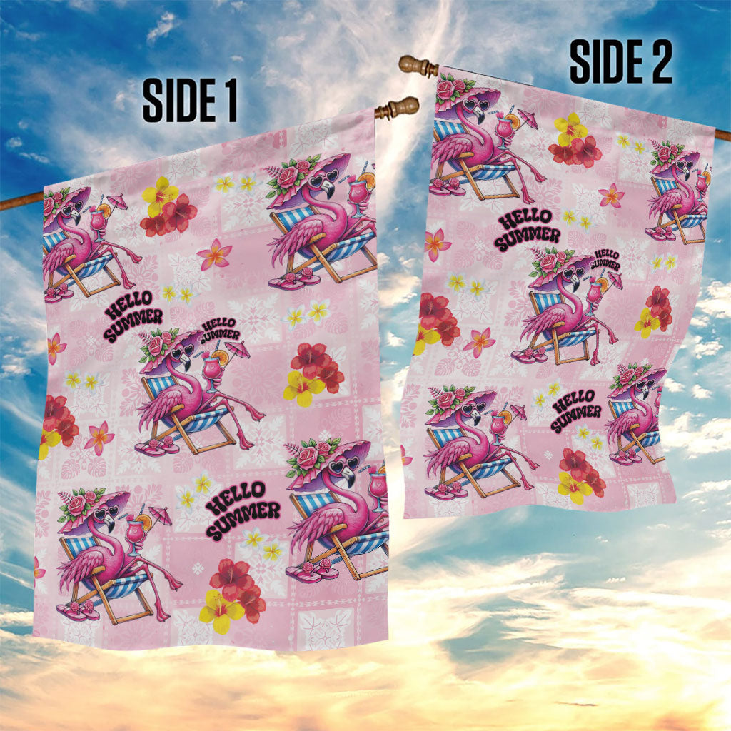 Hawaii Flamingo Hello Summer Garden Flag Hawaiian Quilt Pattern