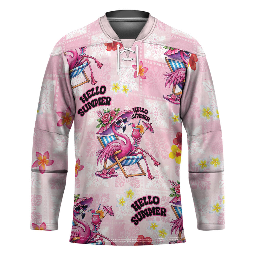 Hawaii Flamingo Hello Summer Hockey Jersey Hawaiian Quilt Pattern