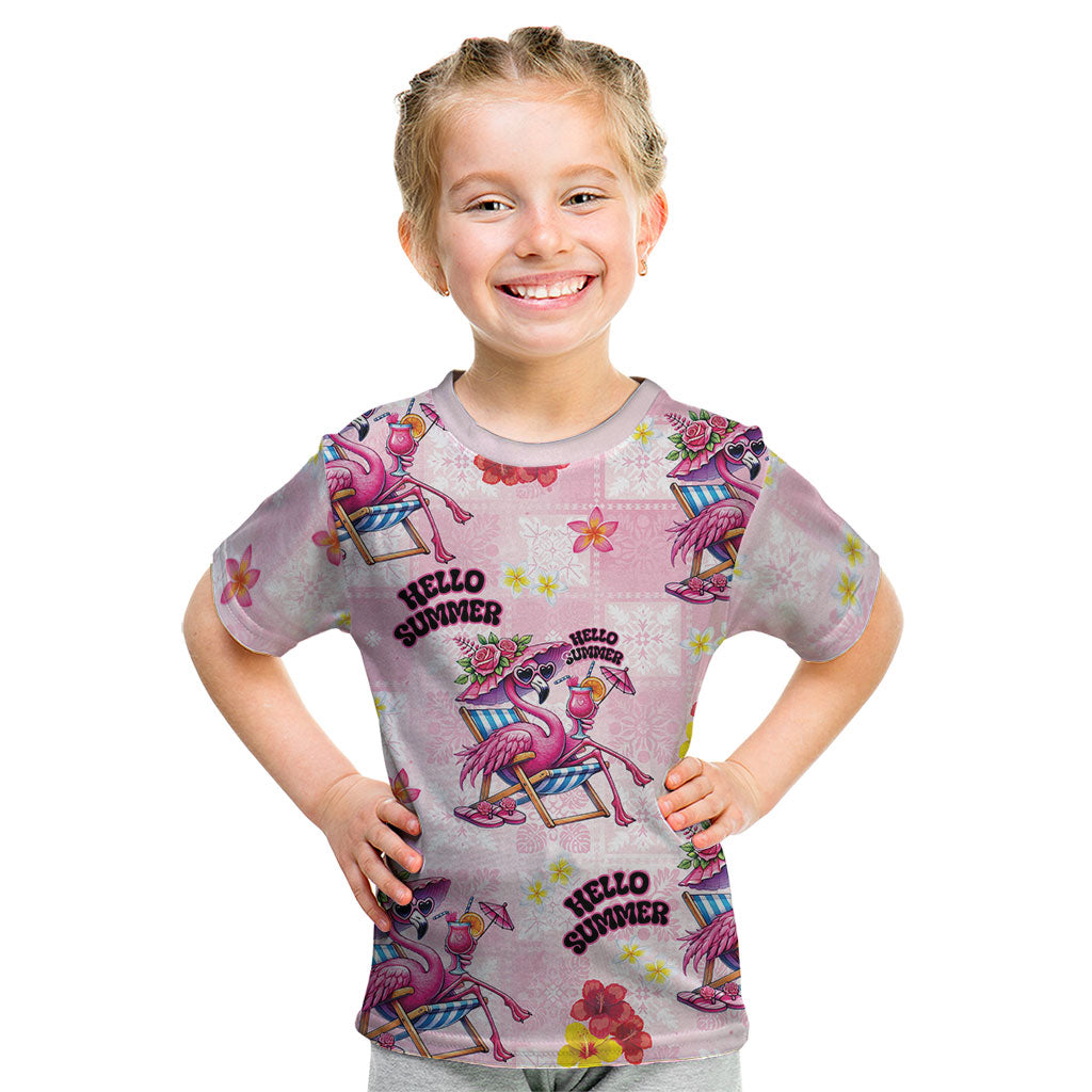 Hawaii Flamingo Hello Summer Kid T Shirt Hawaiian Quilt Pattern