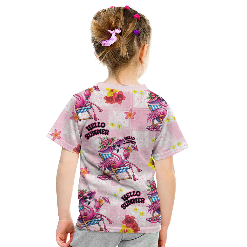 Hawaii Flamingo Hello Summer Kid T Shirt Hawaiian Quilt Pattern