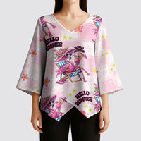 Hawaii Flamingo Hello Summer Kimono Sleeve Blouse Hawaiian Quilt Pattern