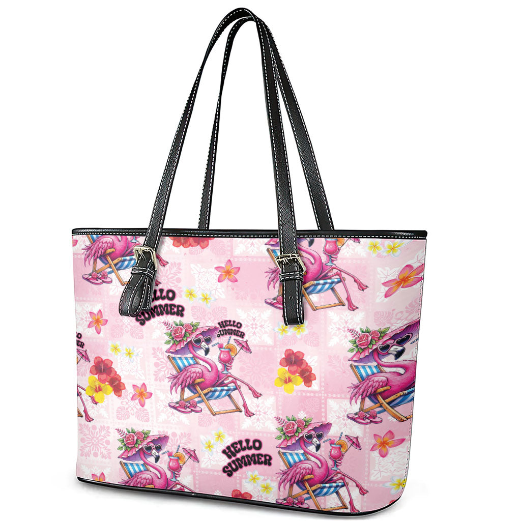 Hawaii Flamingo Hello Summer Leather Tote Bag Hawaiian Quilt Pattern