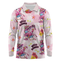 Hawaii Flamingo Hello Summer Long Sleeve Polo Shirt Hawaiian Quilt Pattern