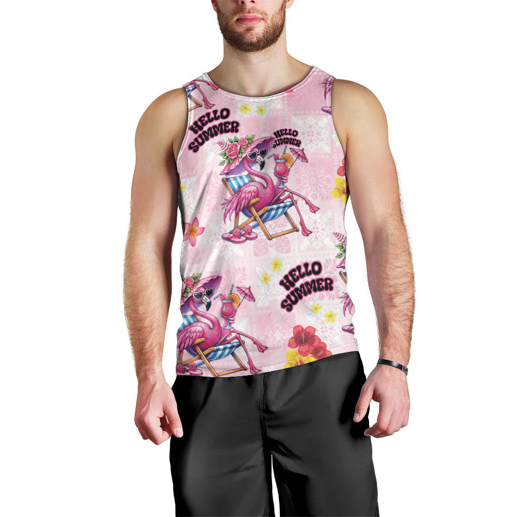 Hawaii Flamingo Hello Summer Men Tank Top Hawaiian Quilt Pattern