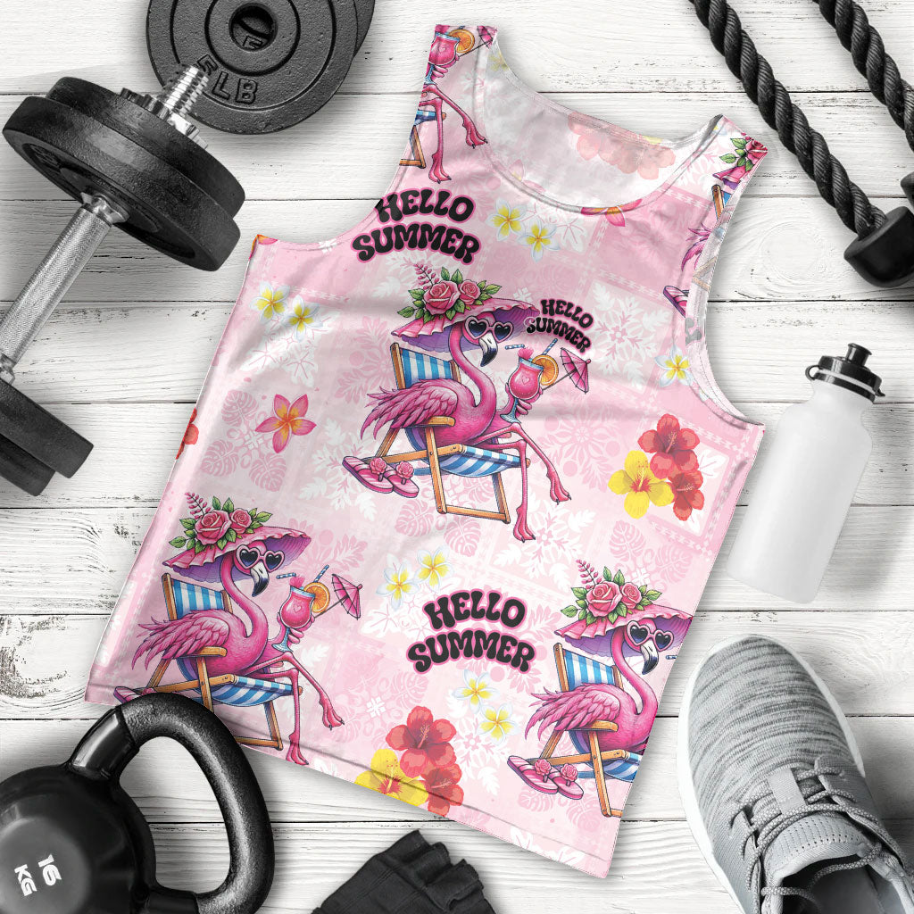 Hawaii Flamingo Hello Summer Men Tank Top Hawaiian Quilt Pattern