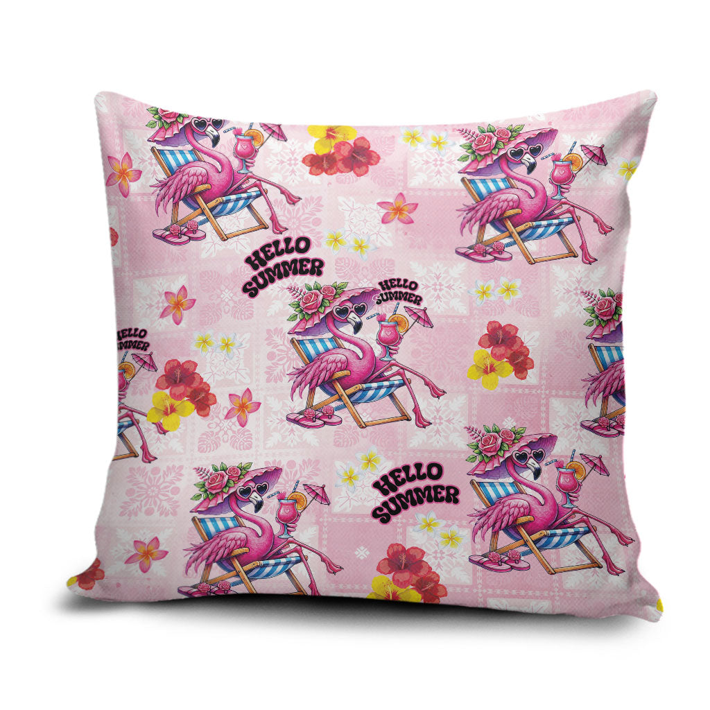 Hawaii Flamingo Hello Summer Pillow Cover Hawaiian Quilt Pattern