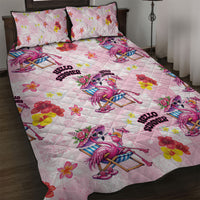 Hawaii Flamingo Hello Summer Quilt Bed Set Hawaiian Quilt Pattern