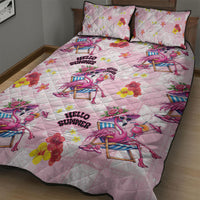Hawaii Flamingo Hello Summer Quilt Bed Set Hawaiian Quilt Pattern