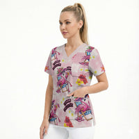 Hawaii Flamingo Hello Summer Scrub Top Hawaiian Quilt Pattern