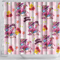 Hawaii Flamingo Hello Summer Shower Curtain Hawaiian Quilt Pattern