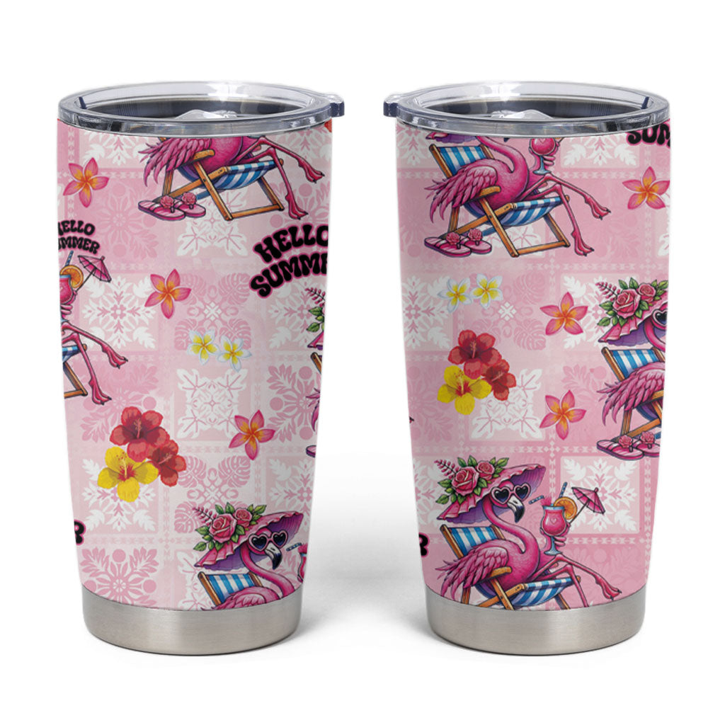 Hawaii Flamingo Hello Summer Tumbler Cup Hawaiian Quilt Pattern